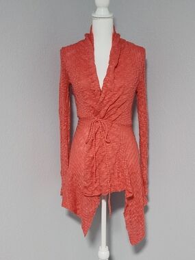 Vintage Y2K Romeo & Juliet Couture Orange Knit Cardigan Sweater Womens Medium